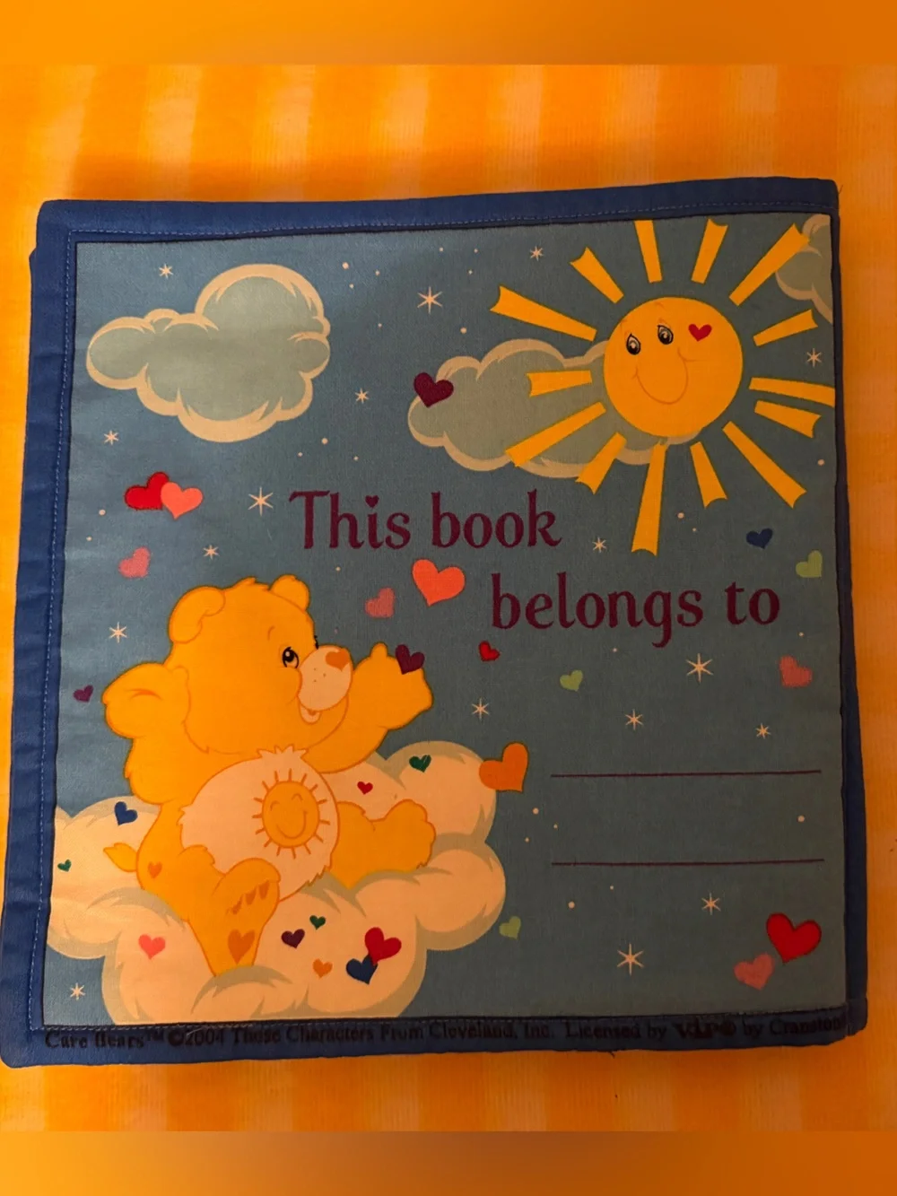 VTG 2004 Care Bears Soft Cloth Fabric Book Y2K Baby Nursery Nostalgic Cranston